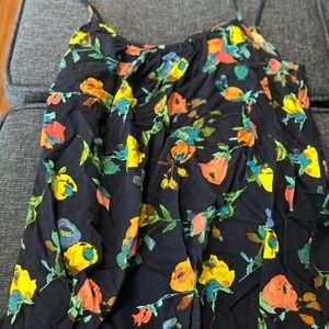 Merona Black Dress with Vibrant Floral Design